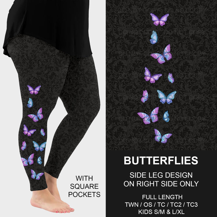 PREORDER Custom Side Print Leggings - Butterflies - Closes 12 Nov - ETA mid Feb 2025 Leggings