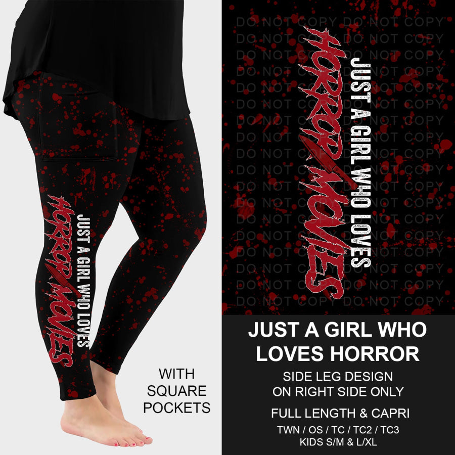 PREORDER Custom Side Print Leggings Just A Girl Who Loves Horror Closes 2 Sep ETA early Dec 2025 Leggings