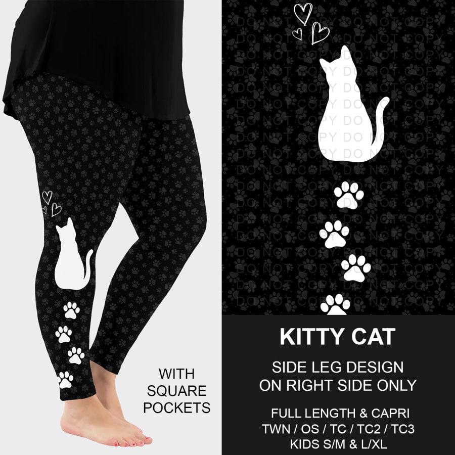 PREORDER Custom Side Print Leggings Kitty Cat Closes 2 Sep ETA early Dec 2025 Leggings