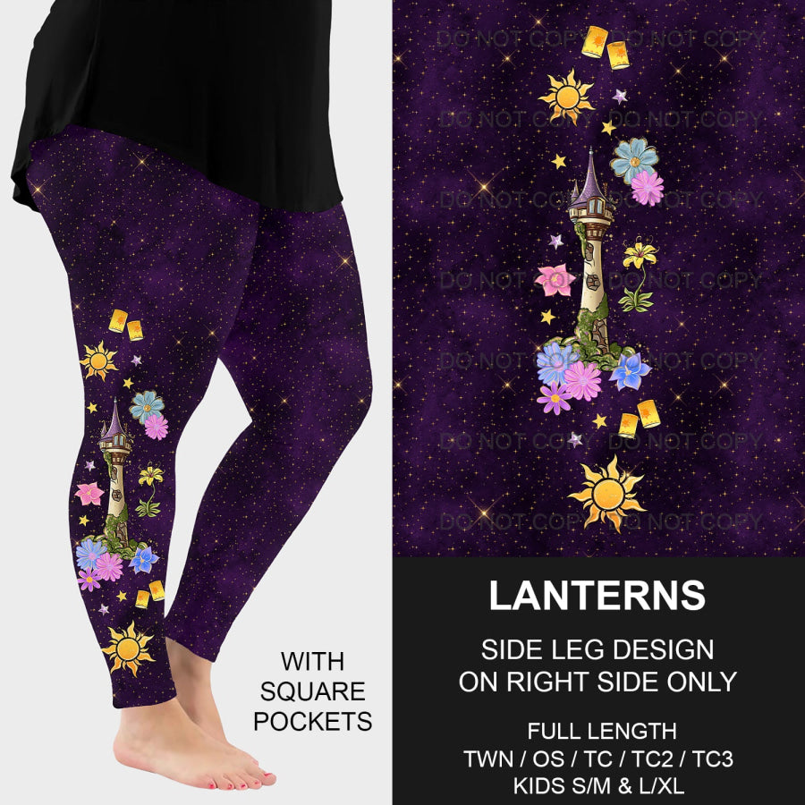 PREORDER Custom Side Print Leggings - Lanterns - Closes 12 Nov - ETA mid Feb 2025 Leggings