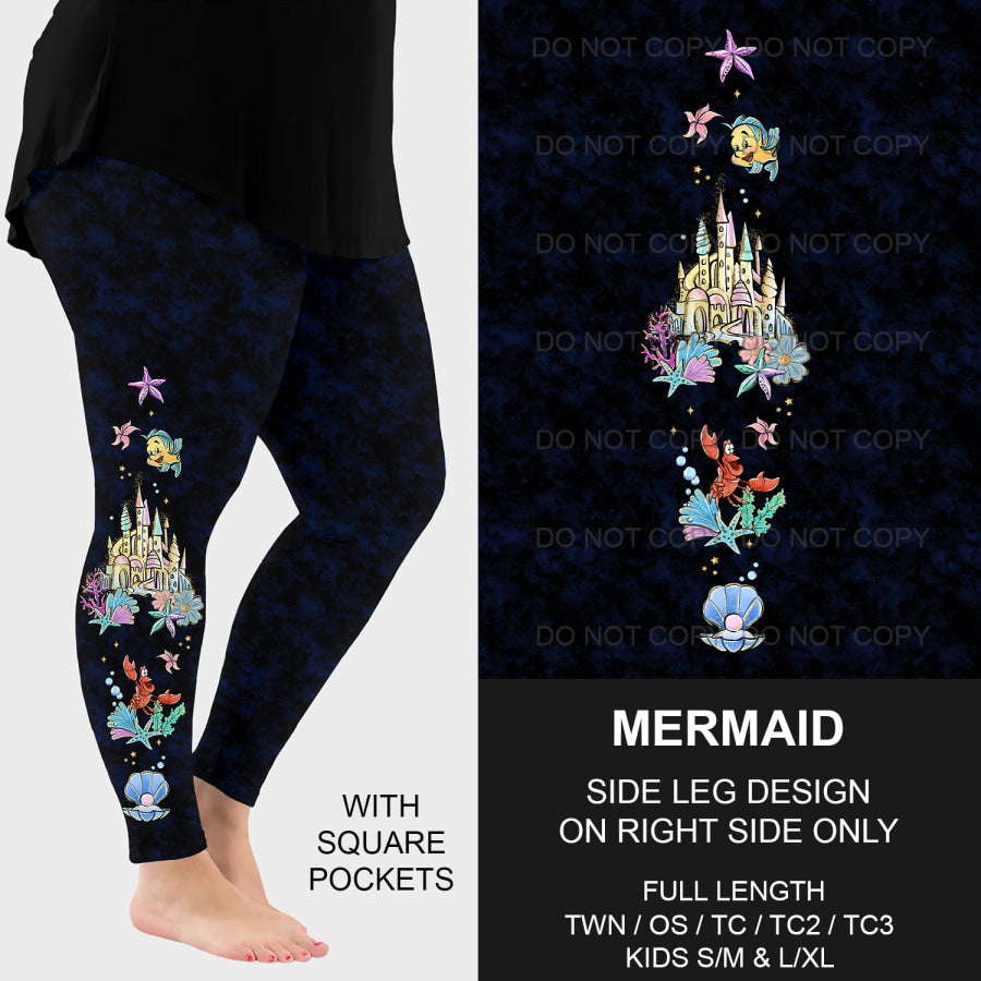 PREORDER Custom Side Print Leggings - Mermaid - Closes 12 Nov - ETA mid Feb 2025 Leggings