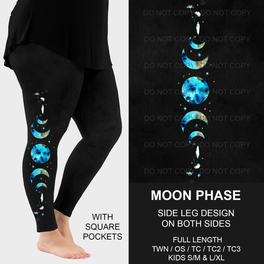 PREORDER Custom Side Print Leggings - Moon Phase - Closes 12 Nov - ETA mid Feb 2025 Leggings