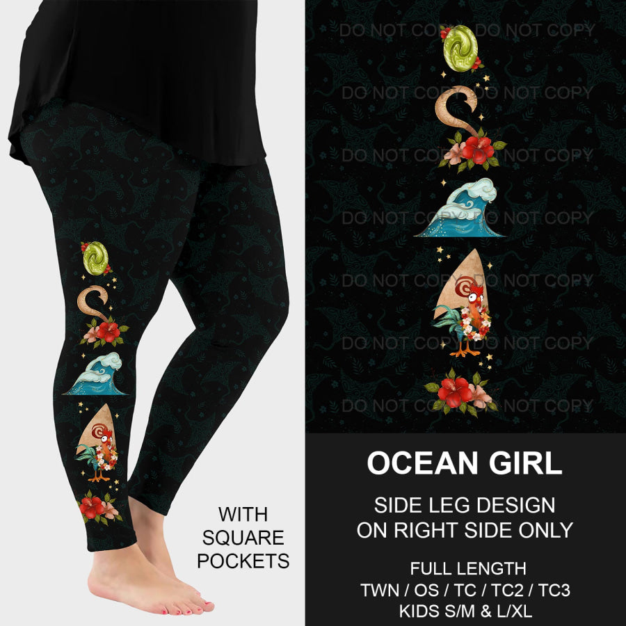 PREORDER Custom Side Print Leggings - Ocean Girl - Closes 12 Nov - ETA mid Feb 2025 Leggings