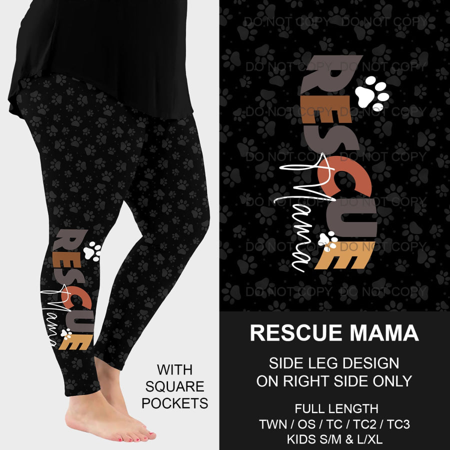 PREORDER Custom Side Print Leggings - Rescue Mama - Closes 12 Nov - ETA mid Feb 2025 Leggings