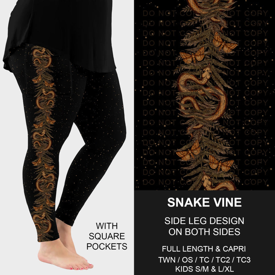 PREORDER Custom Side Print Leggings Snake Vine Closes 2 Sep ETA early Dec 2025 Leggings