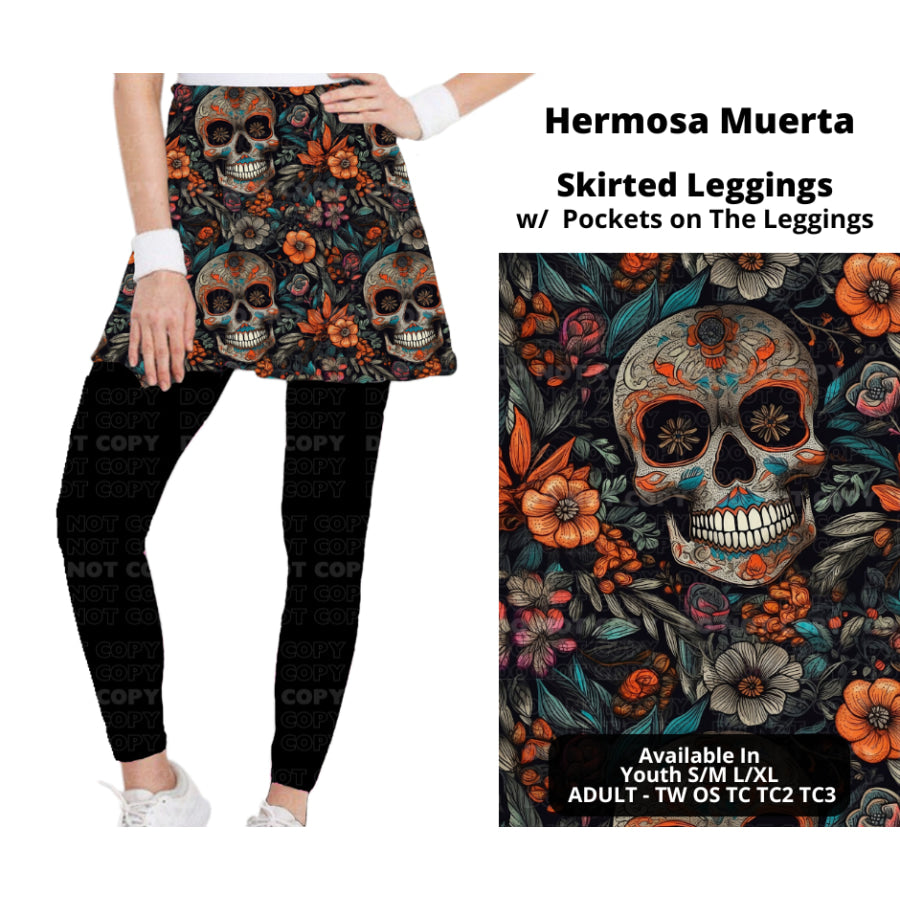 Preorder Custom Skirted Leggings with Pockets - Hermosa Muerta - Closes 25 Nov - ETA late Feb 2025 Leggings