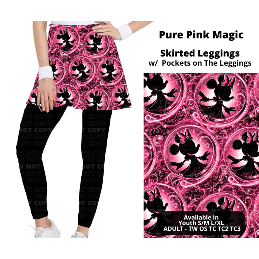 Preorder Custom Skirted Leggings with Pockets - Pure Pink Magic - Closes 25 Nov - ETA late Feb 2025 Leggings