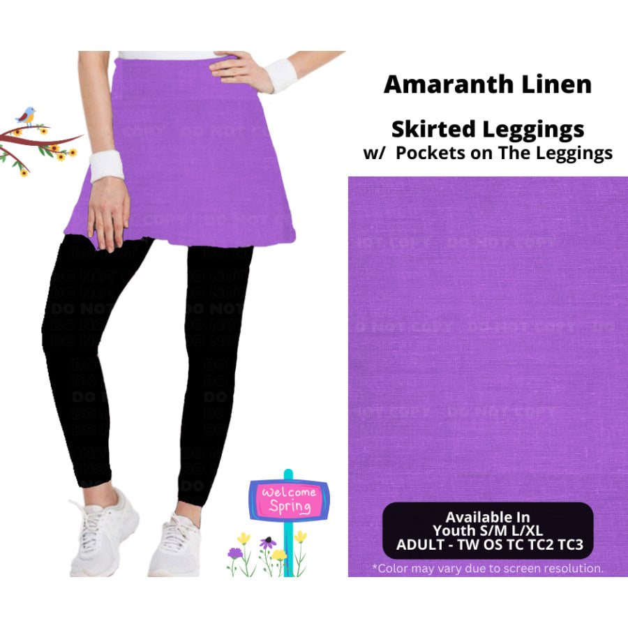 PREORDER Custom Skirts / Skorts / Skirted Leggings - Amaranth Linen - Closes 15 Jan - ETA late Apr 2025 Skirts