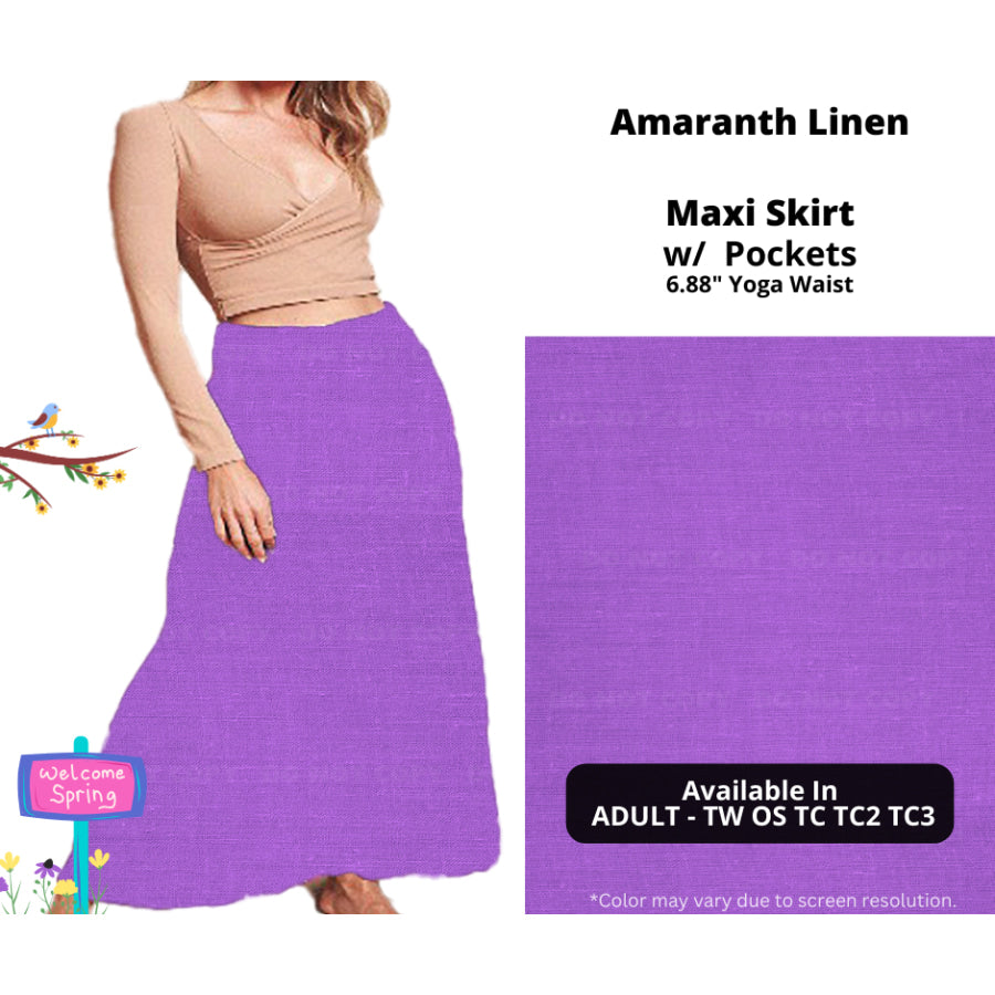 PREORDER Custom Skirts / Skorts / Skirted Leggings - Amaranth Linen - Closes 15 Jan - ETA late Apr 2025 Skirts