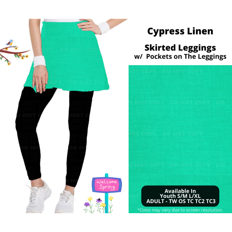 PREORDER Custom Skirts / Skorts / Skirted Leggings - Cypress Linen - Closes 15 Jan - ETA late Apr 2025 Skirts