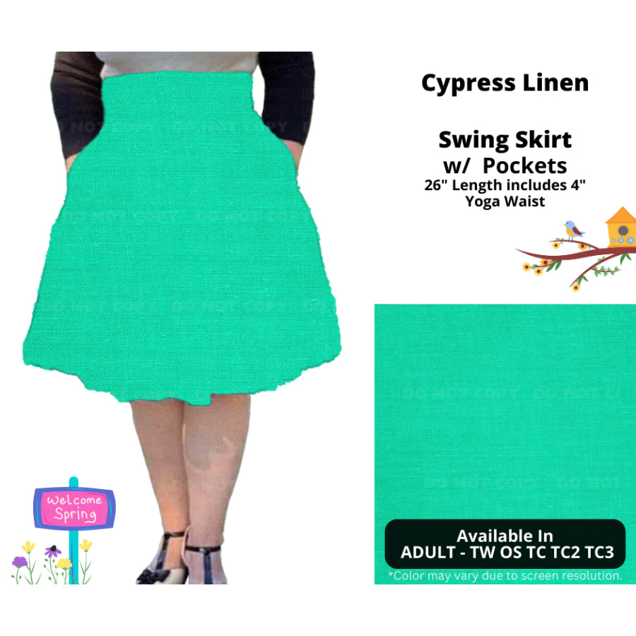 PREORDER Custom Skirts / Skorts / Skirted Leggings - Cypress Linen - Closes 15 Jan - ETA late Apr 2025 Skirts