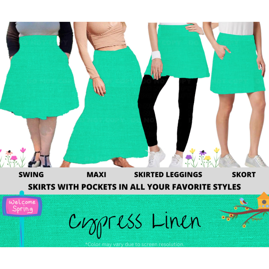 PREORDER Custom Skirts / Skorts / Skirted Leggings - Cypress Linen - Closes 15 Jan - ETA late Apr 2025 Skirts