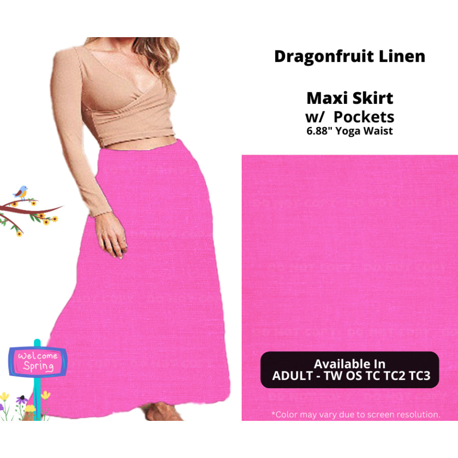 PREORDER Custom Skirts / Skorts / Skirted Leggings - Dragonfruit Linen - Closes 15 Jan - ETA late Apr 2025 Skirts