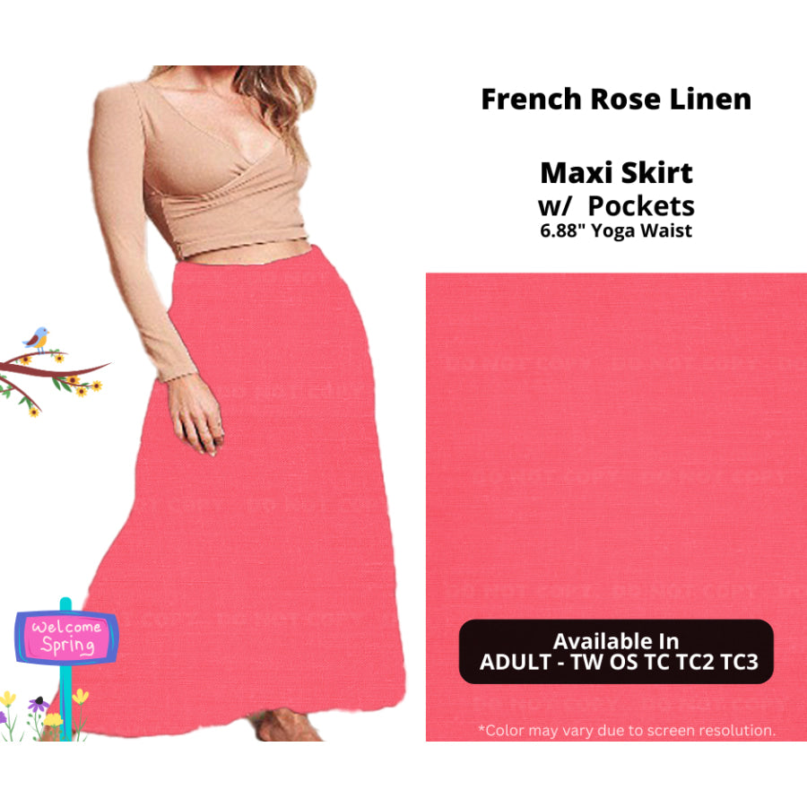 PREORDER Custom Skirts / Skorts / Skirted Leggings - French Rose Linen - Closes 15 Jan - ETA late Apr 2025 Skirts