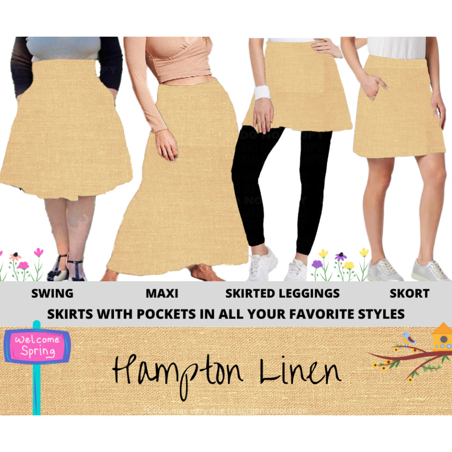 PREORDER Custom Skirts / Skorts / Skirted Leggings - Hampton Linen - Closes 15 Jan - ETA late Apr 2025 Skirts