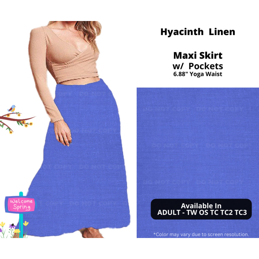 PREORDER Custom Skirts / Skorts / Skirted Leggings - Hyacinth Linen - Closes 15 Jan - ETA late Apr 2025 Skirts