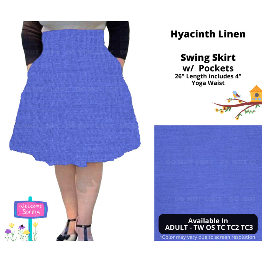 PREORDER Custom Skirts / Skorts / Skirted Leggings - Hyacinth Linen - Closes 15 Jan - ETA late Apr 2025 Skirts