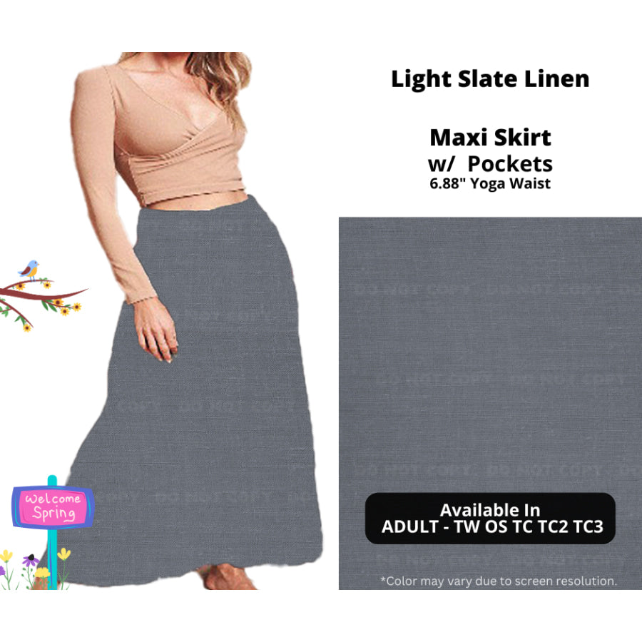 PREORDER Custom Skirts / Skorts / Skirted Leggings - Light Slate Linen - Closes 15 Jan - ETA late Apr 2025 Skirts