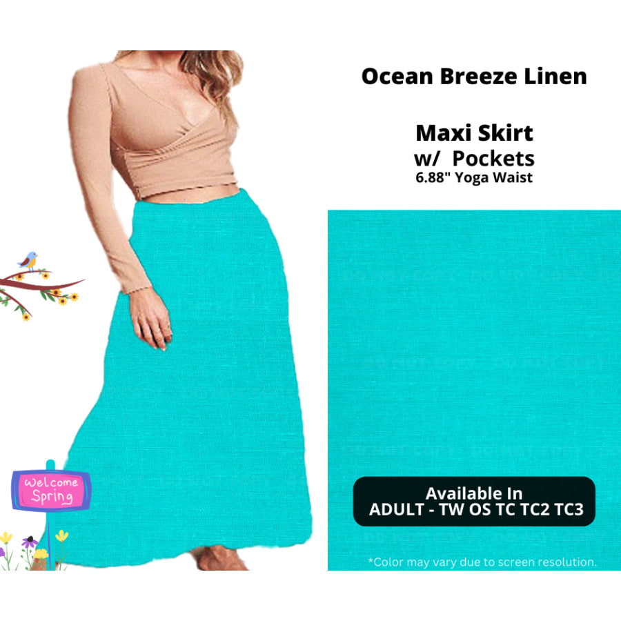 PREORDER Custom Skirts / Skorts / Skirted Leggings - Ocean Breeze Linen - Closes 15 Jan - ETA late Apr 2025 Skirts