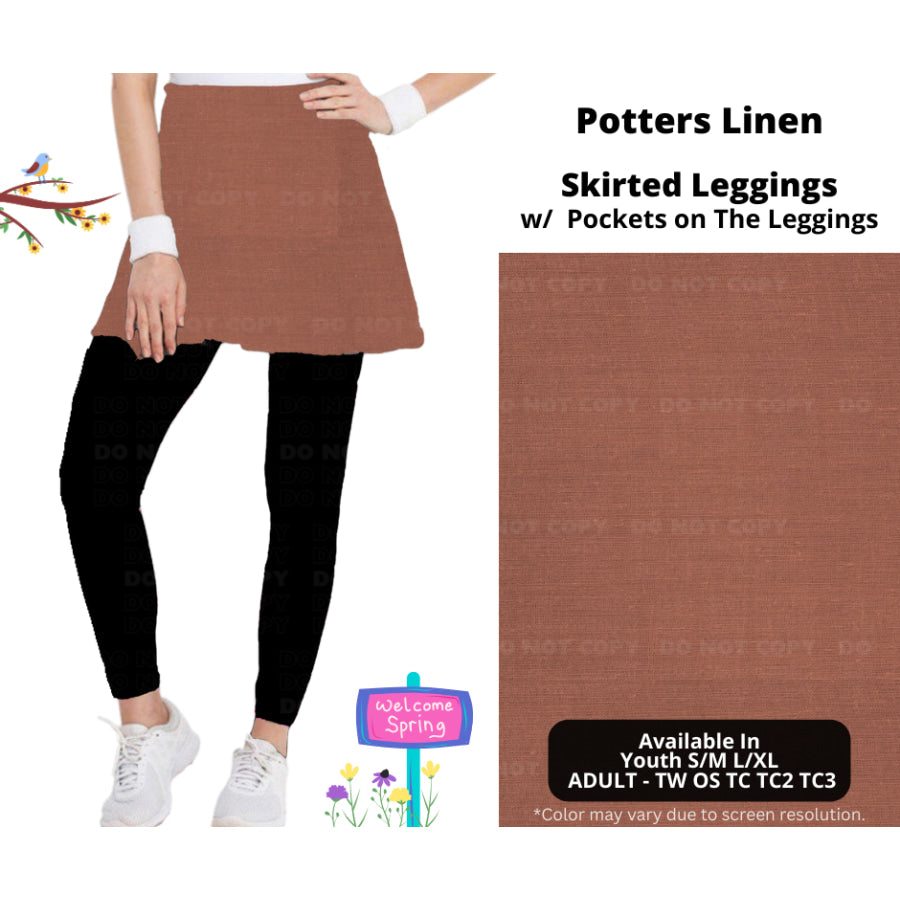 PREORDER Custom Skirts / Skorts / Skirted Leggings - Potters Linen - Closes 15 Jan - ETA late Apr 2025 Skirts