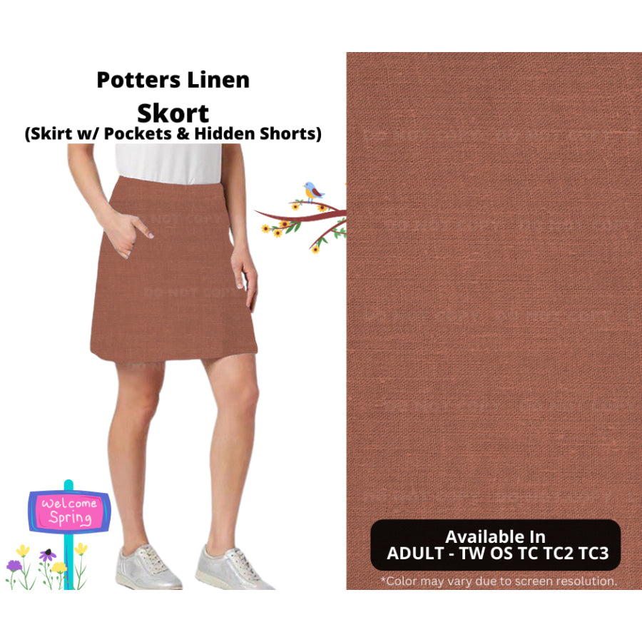 PREORDER Custom Skirts / Skorts / Skirted Leggings - Potters Linen - Closes 15 Jan - ETA late Apr 2025 Skirts