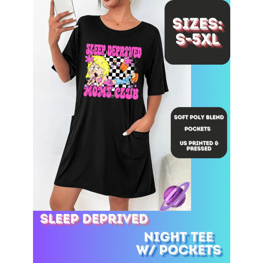 Preorder Custom Sleep Shirt with Pockets - Sleep Deprived - Closes 22 Sep - ETA early Nov 2024 Sleepwear