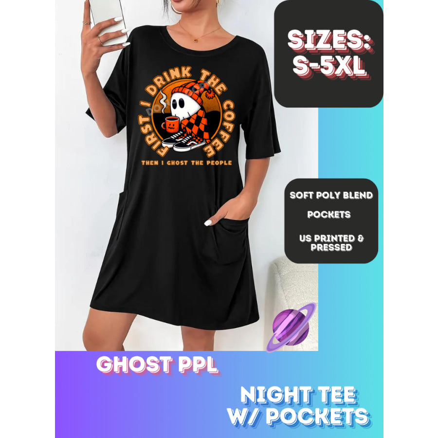 Preorder Custom Sleep Shirt with Pockets - Ghost PPL - Closes 22 Sep - ETA early Nov 2024 Sleepwear