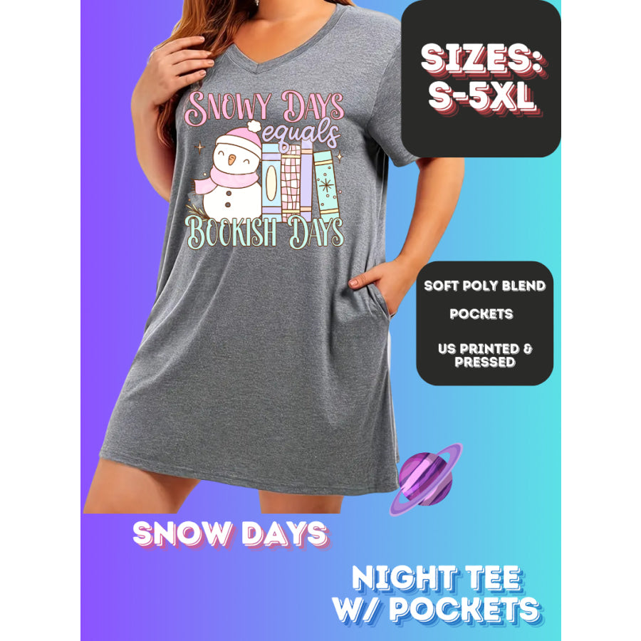 Preorder Custom Sleep Shirt with Pockets - Snow Days - Closes 23 Nov - ETA early Jan 2025 Sleepwear