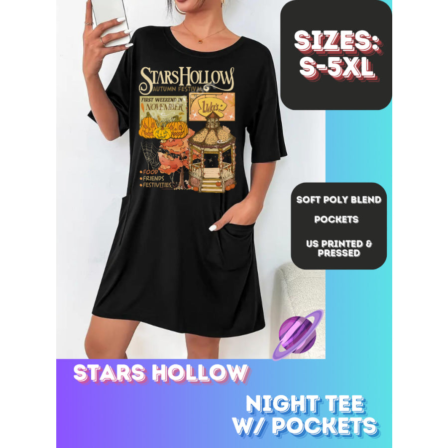 Preorder Custom Sleep Shirt with Pockets - Stars H - Closes 22 Sep - ETA early Nov 2024 Sleepwear