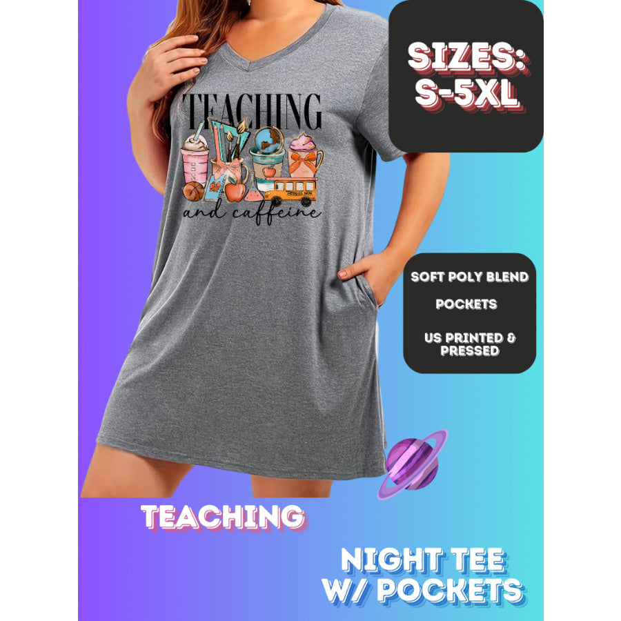 Preorder Custom Sleep Shirt with Pockets - Teaching - Closes 23 Nov - ETA early Jan 2025 Sleepwear