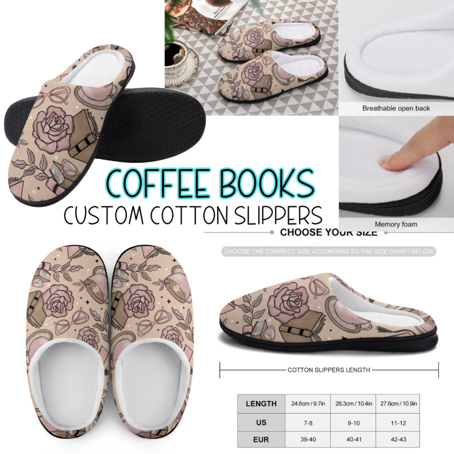 PREORDER Custom Slippers - Coffee Books - Closes 18 Sep - ETA mid Dec 2024 Slippers