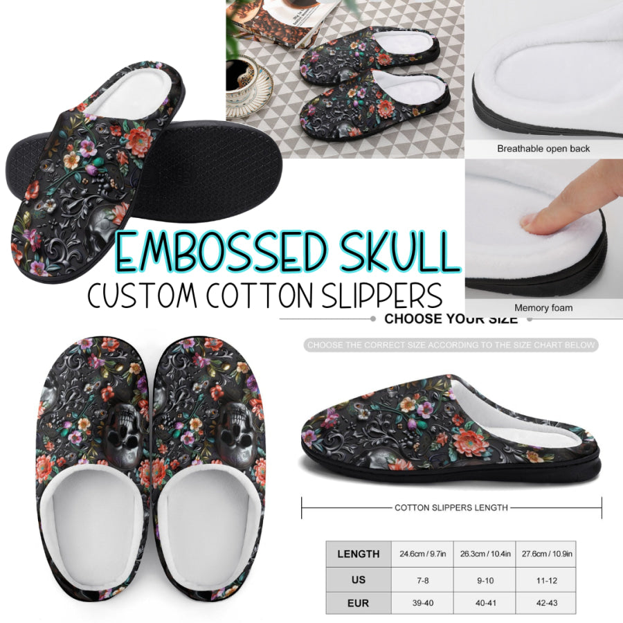 PREORDER Custom Slippers - Embossed Skull - Closes 18 Sep - ETA mid Dec 2024 Slippers