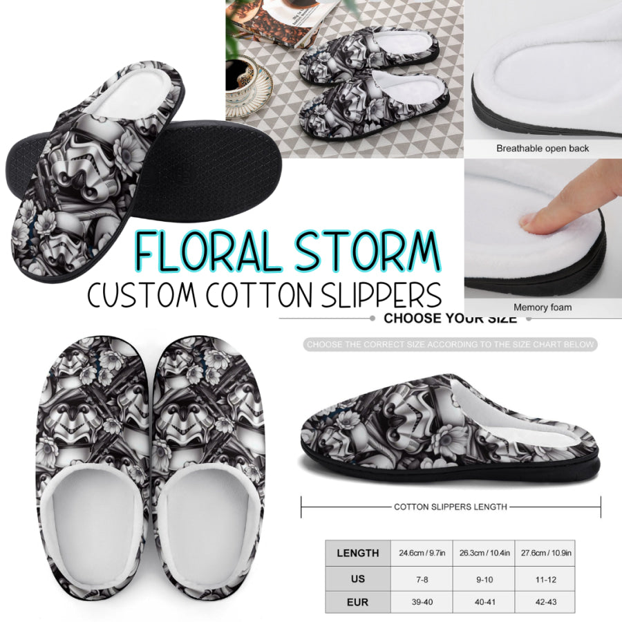 PREORDER Custom Slippers - Floral Storm - Closes 18 Sep - ETA mid Dec 2024 Slippers