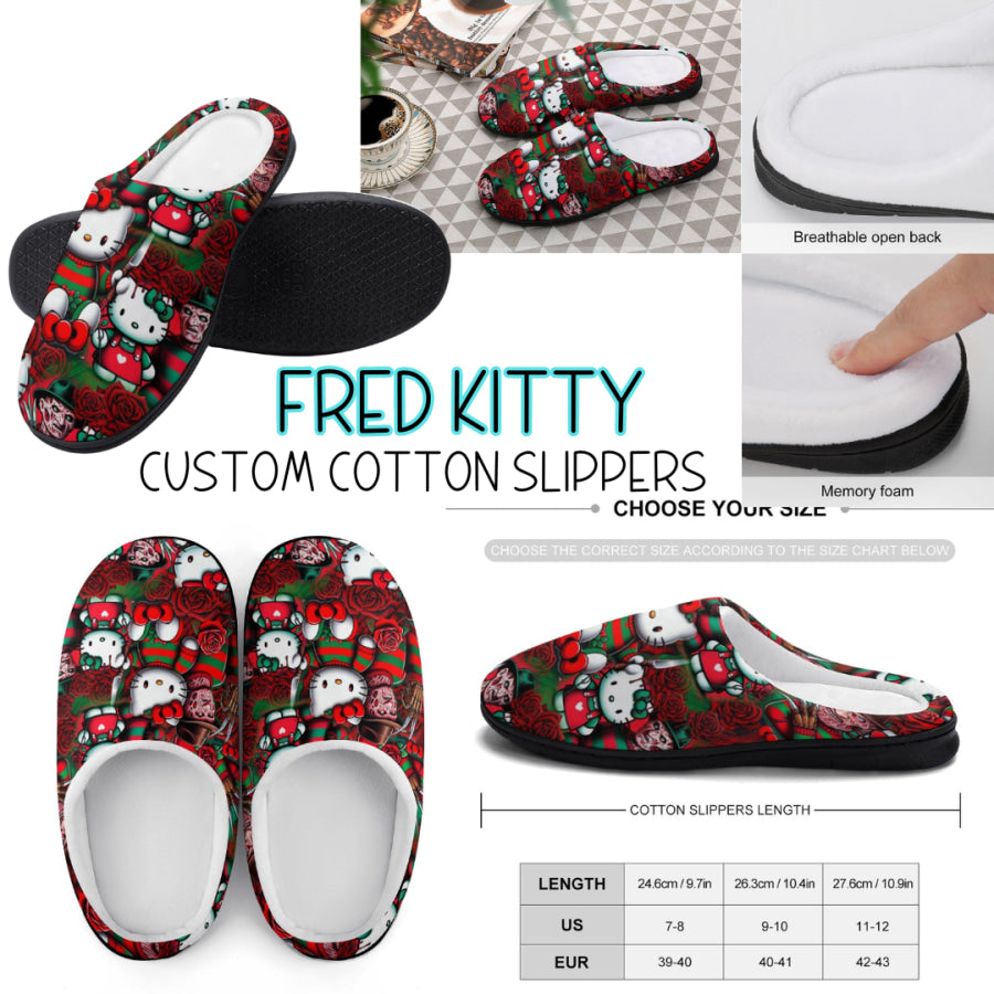 PREORDER Custom Slippers - Fred Kitty - Closes 18 Sep - ETA mid Dec 2024 Slippers