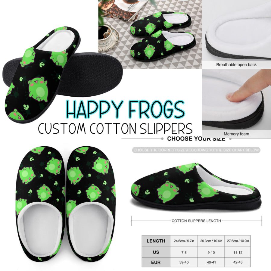 PREORDER Custom Slippers - Happy Frogs - Closes 18 Sep - ETA mid Dec 2024 Slippers