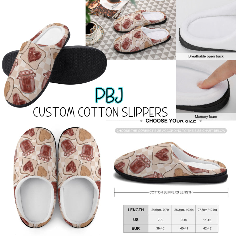 PREORDER Custom Slippers - PBJ - Closes 18 Sep - ETA mid Dec 2024 Slippers