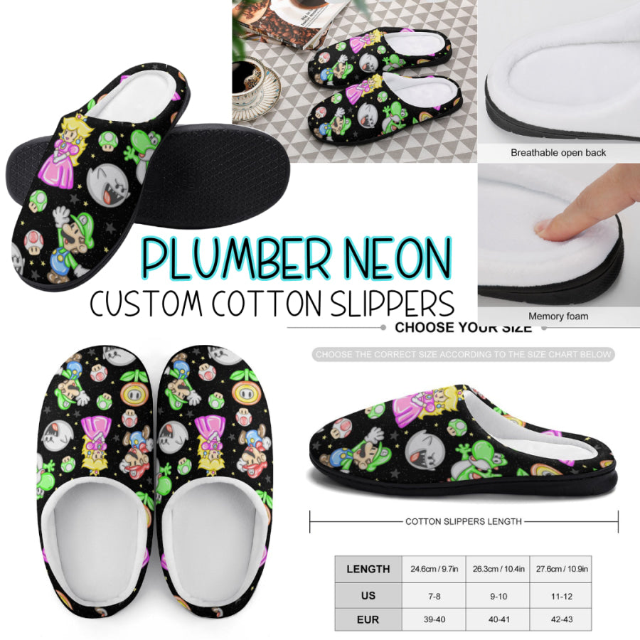 PREORDER Custom Slippers - Plumber Neon - Closes 18 Sep - ETA mid Dec 2024 Slippers