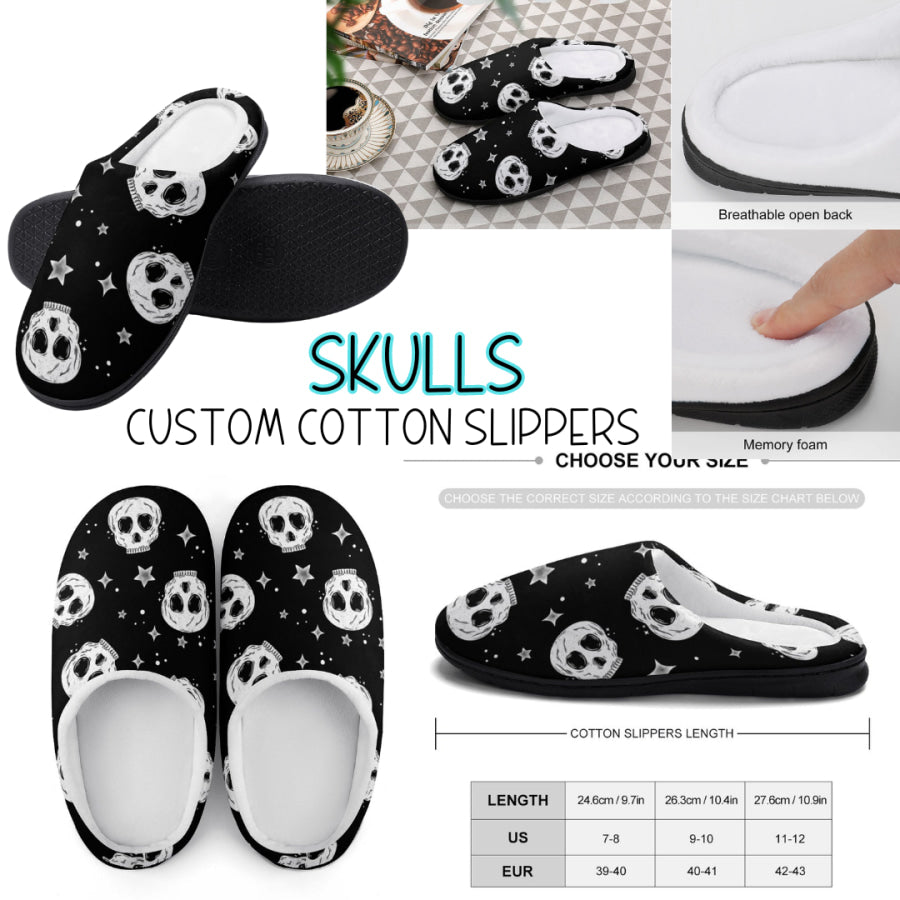 PREORDER Custom Slippers - Skulls - Closes 18 Sep - ETA mid Dec 2024 Slippers