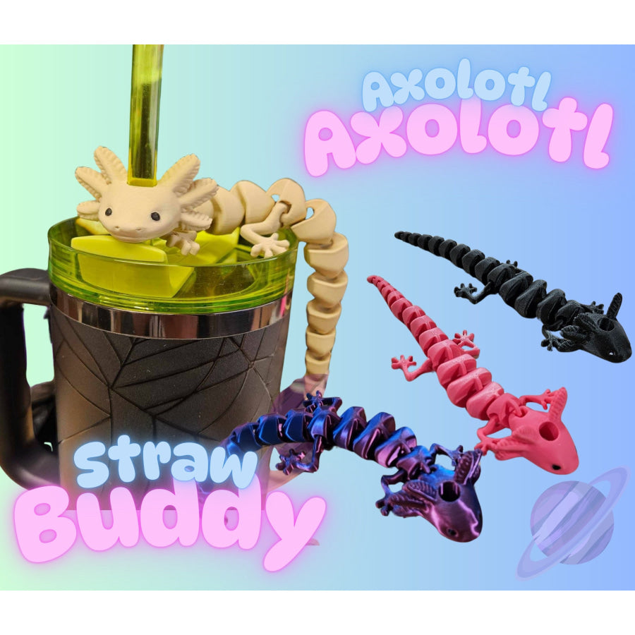 Preorder Custom Straw Buddies - Axolotl - ETA 3-4 weeks Drinkware