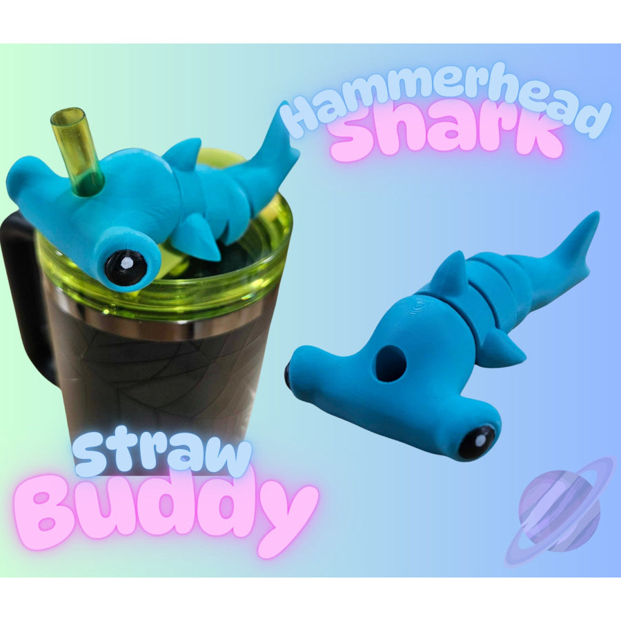 Preorder Custom Straw Buddies - Hammerhead Shark - ETA 3-4 weeks Drinkware