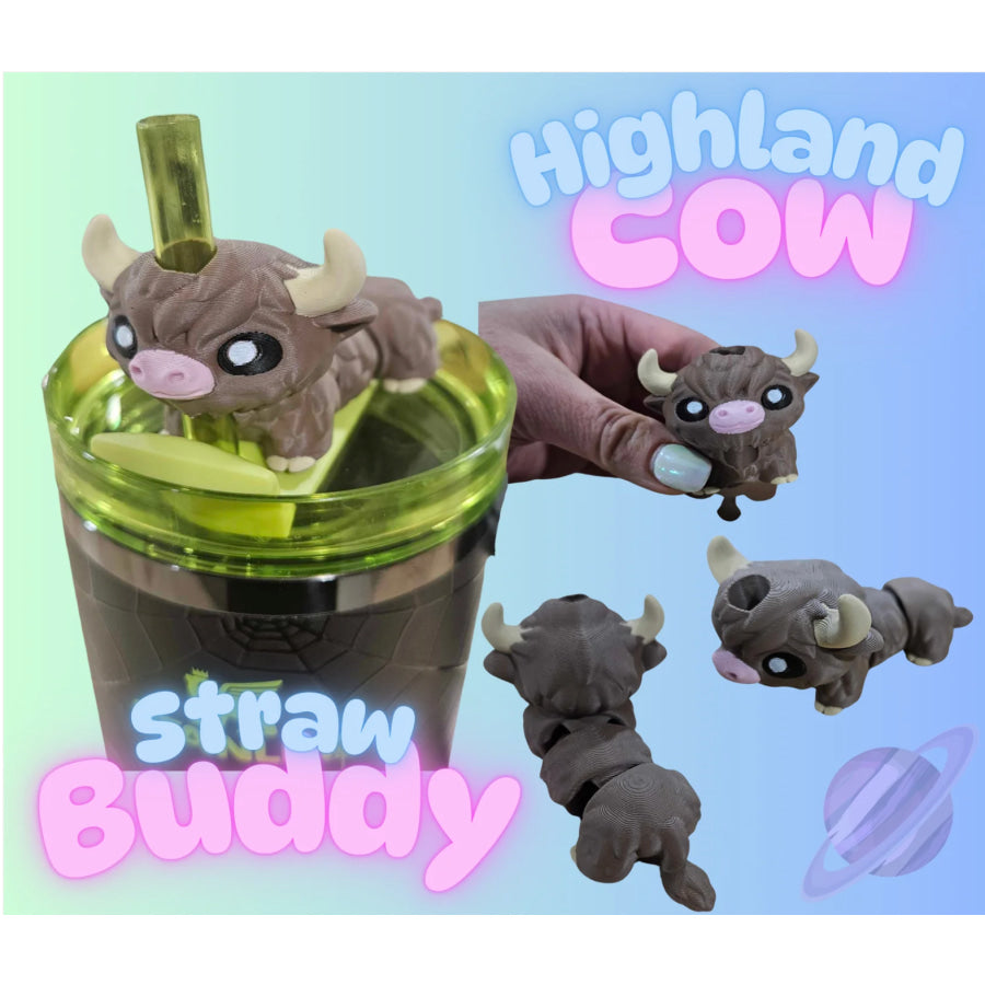 Preorder Custom Straw Buddies - Highland Cow - ETA 3-4 weeks Drinkware