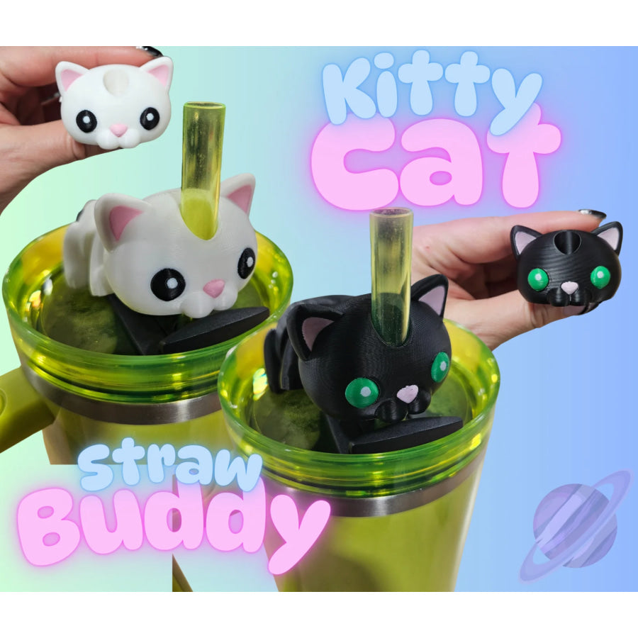 Preorder Custom Straw Buddies - Kitty Cat - ETA 3-4 weeks Drinkware