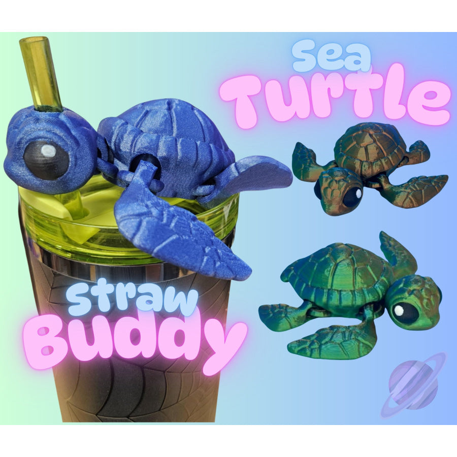 Preorder Custom Straw Buddies - Sea Turtle - ETA 3-4 weeks Drinkware