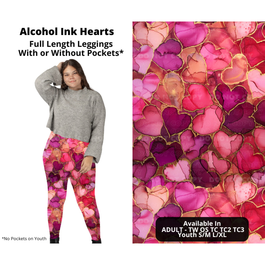 PREORDER Custom Styles - Alcohol Ink Hearts - Closes 28 Nov - ETA late Feb 2025 Leggings