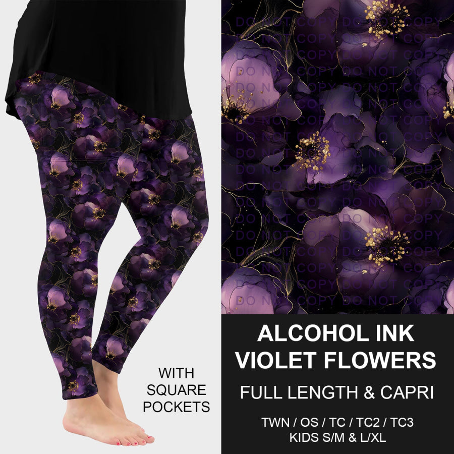 Preorder Custom Styles - Alcohol Ink Violet Flowers - Closes 11 Nov - ETA mid Feb 2026 Loungewear