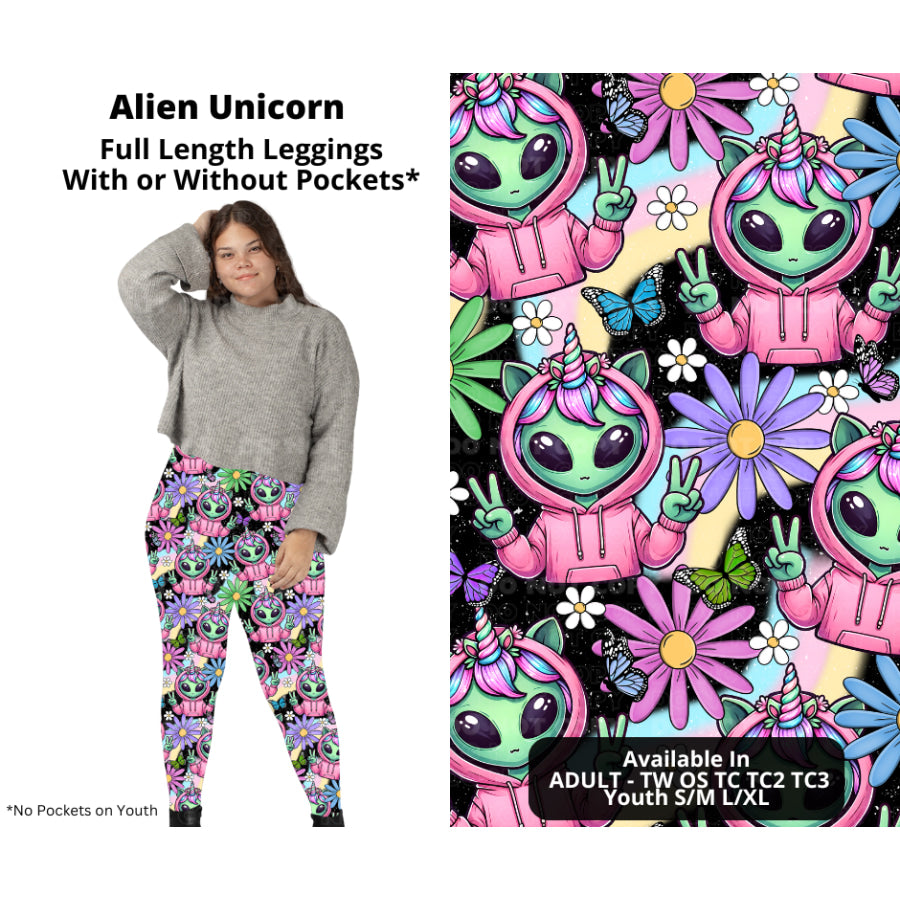 PREORDER Custom Styles - Alien Unicorn - Closes 21 Nov - ETA late Feb 2025 Leggings