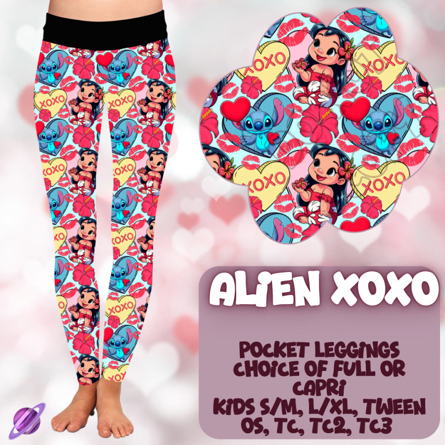 PREORDER Custom Styles - Alien XOXO - Closes 2 Dec - ETA mid Feb 2025 Leggings