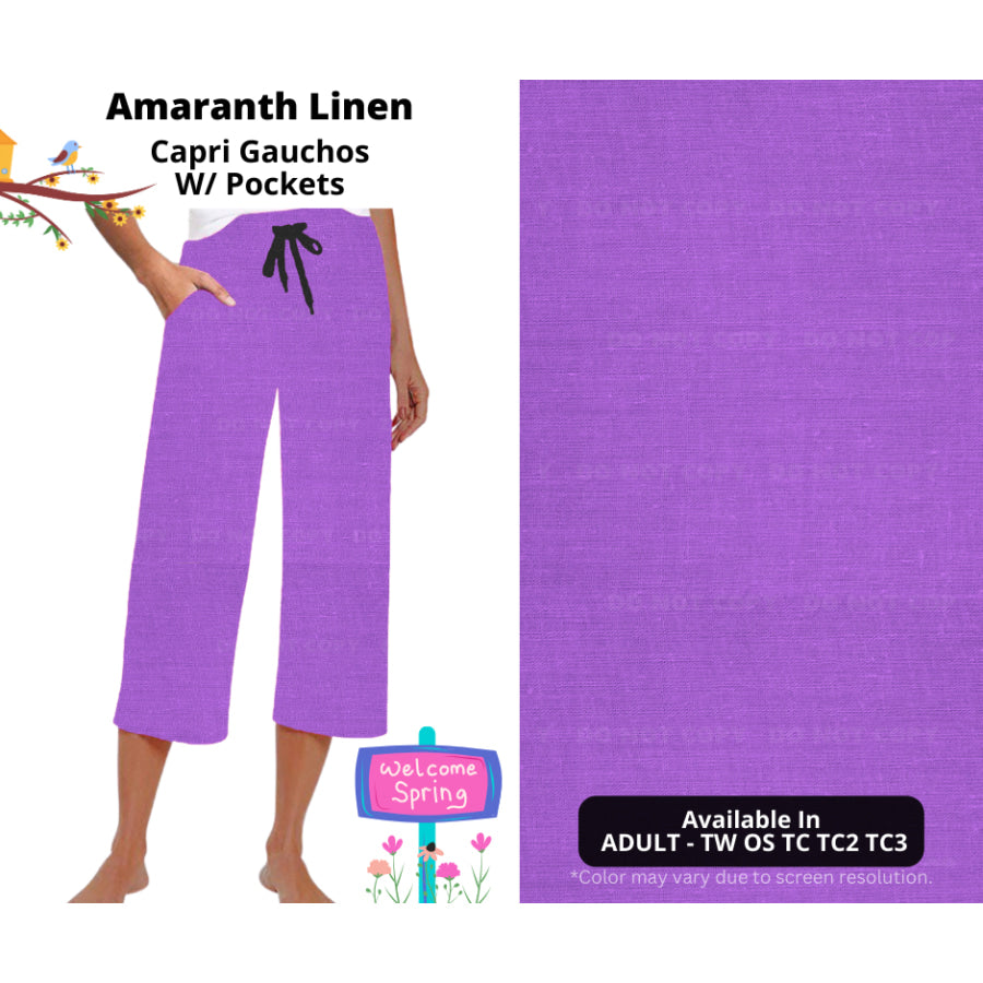 PREORDER Custom Styles - Amaranth Linen - Closes 8 Jan - ETA late Apr 2025 Leggings