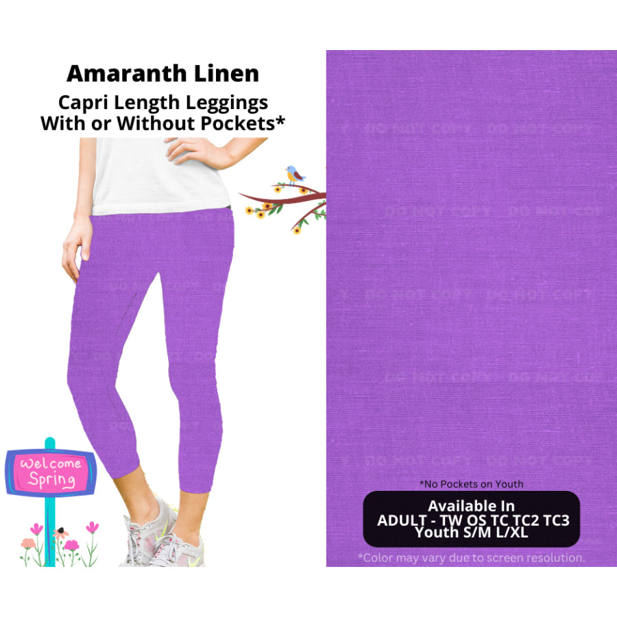 PREORDER Custom Styles - Amaranth Linen - Closes 8 Jan - ETA late Apr 2025 Leggings