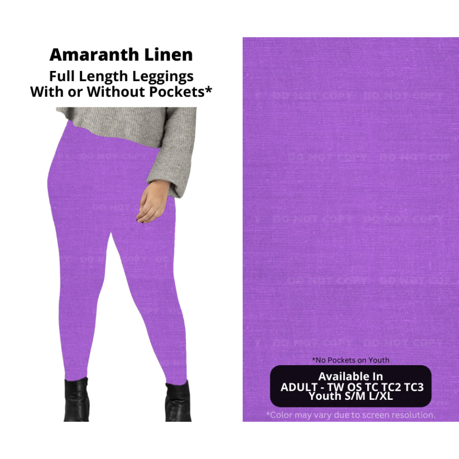 PREORDER Custom Styles - Amaranth Linen - Closes 8 Jan - ETA late Apr 2025 Leggings